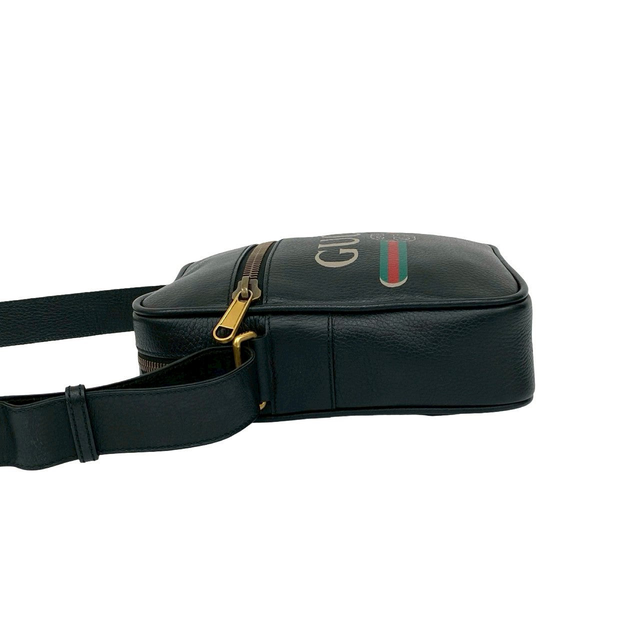 GUCCI Shoulder Bag leather black Sherry line