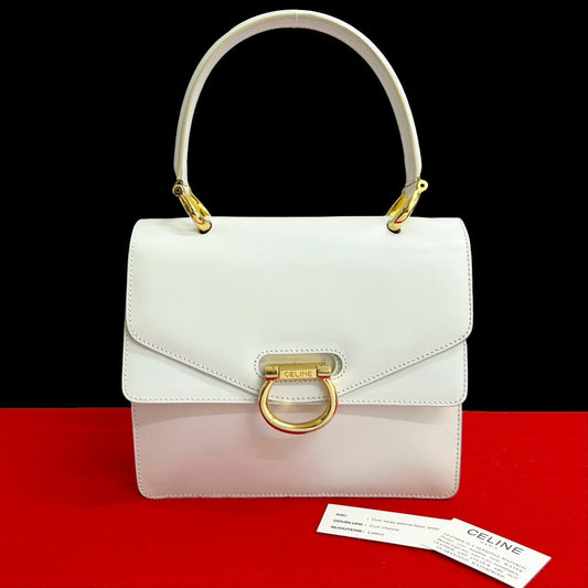 CELINE Handbag Calfskin white