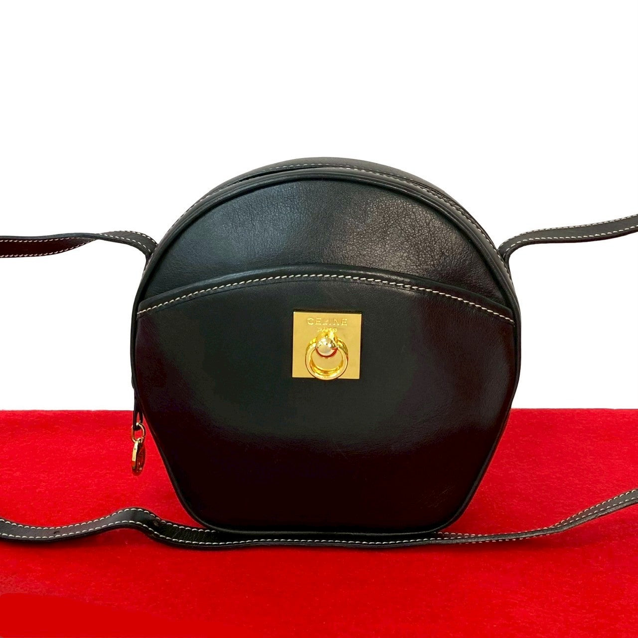 CELINE Shoulder Bag leather black