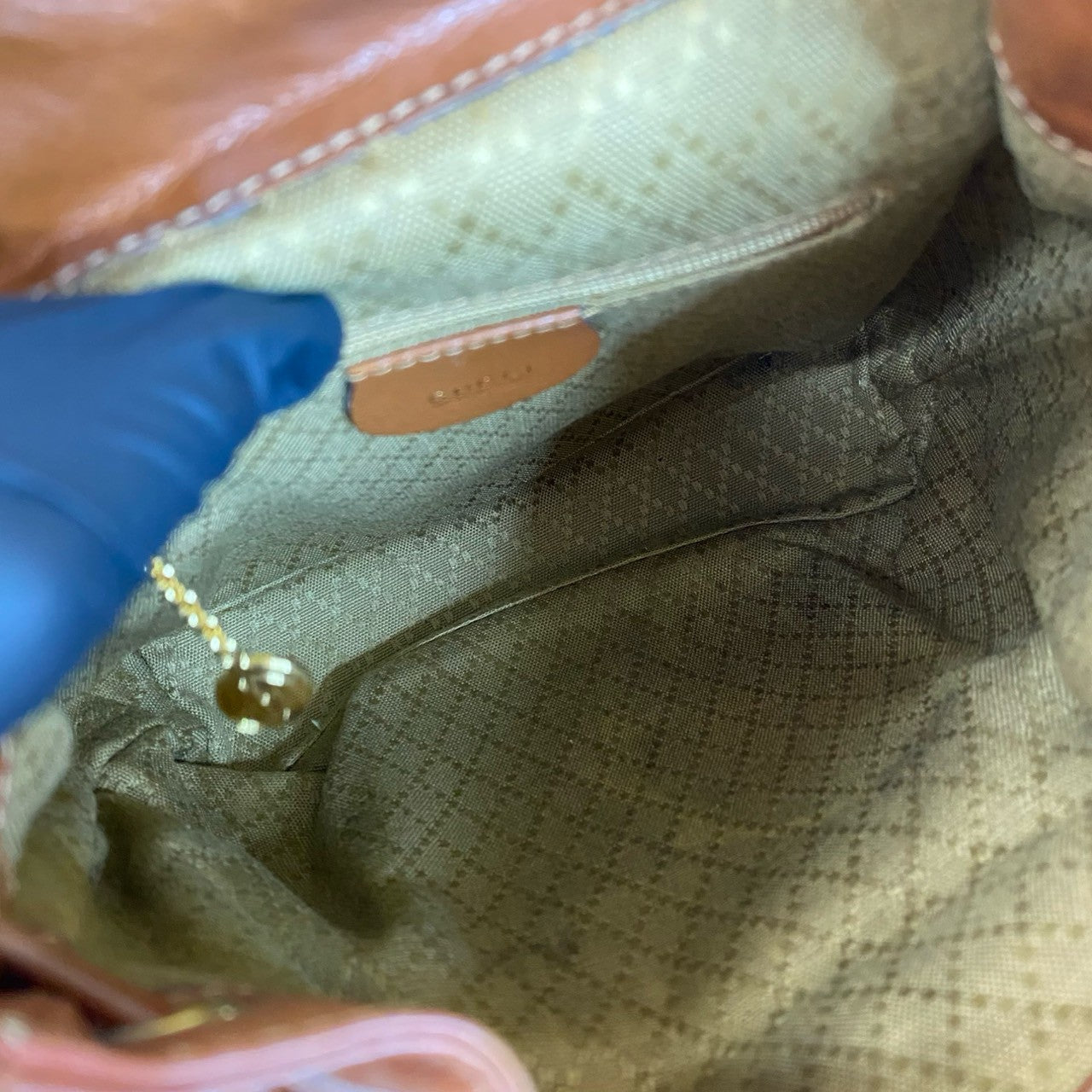 GUCCI Backpack leather Brown Bamboo