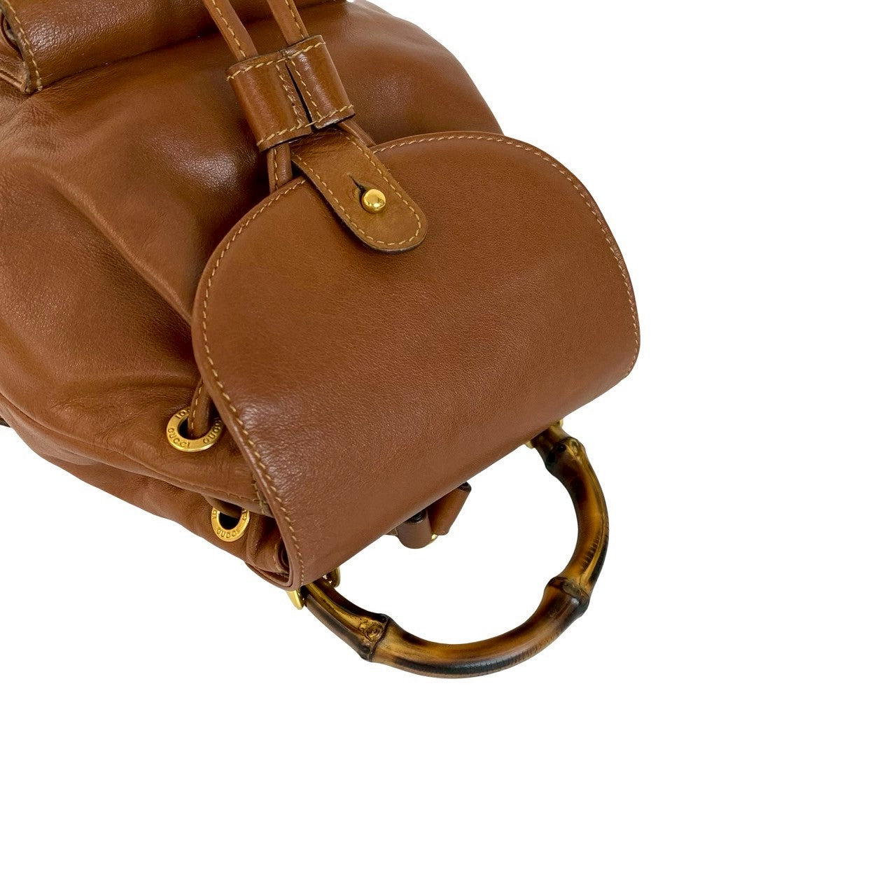 GUCCI Backpack leather Brown Bamboo