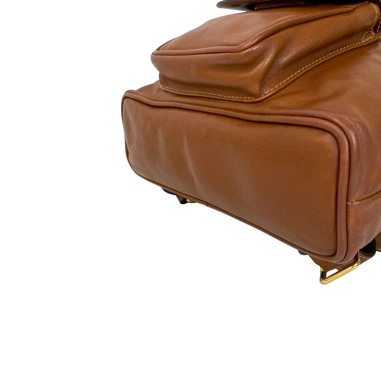 GUCCI Backpack leather Brown Bamboo