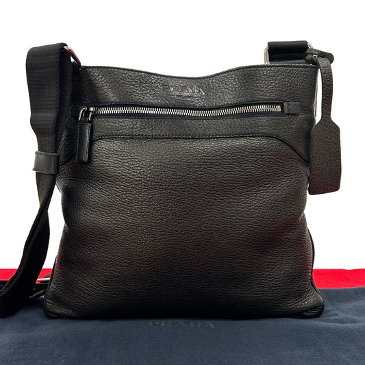 PRADA Shoulder Bag leather black