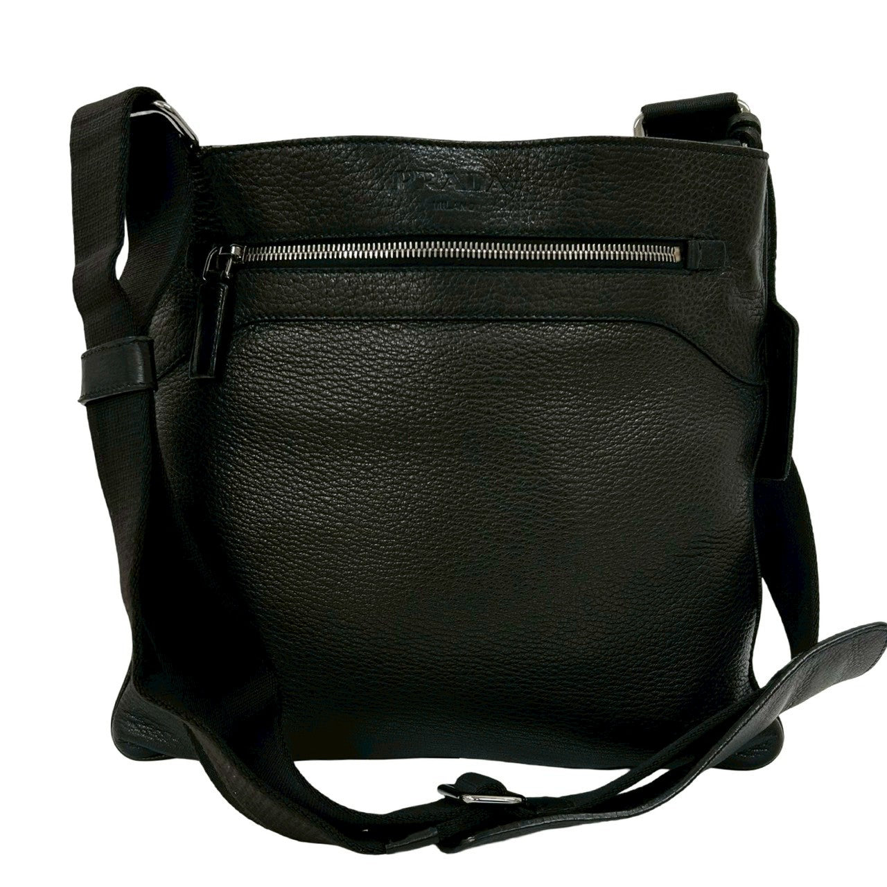 PRADA Shoulder Bag leather black