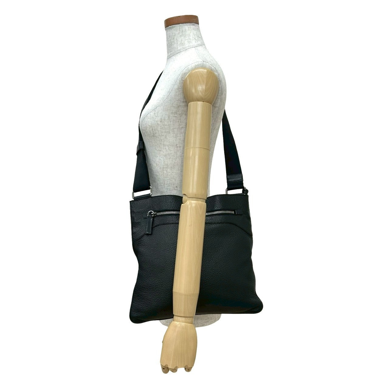 PRADA Shoulder Bag leather black