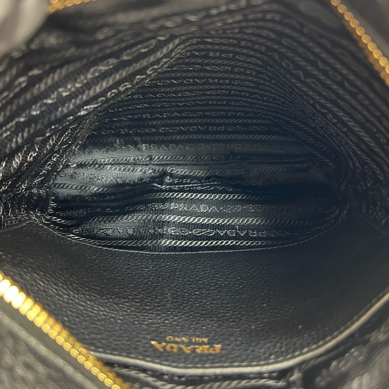 PRADA Shoulder Bag leather black