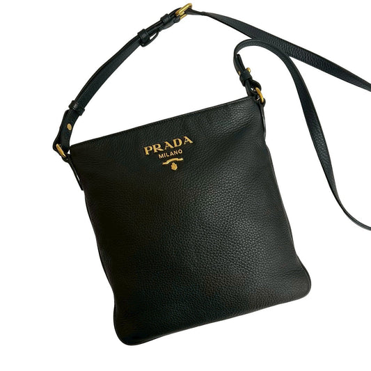 PRADA Shoulder Bag leather black