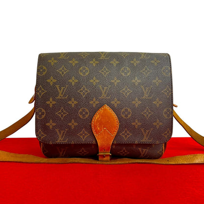 LOUIS VUITTON Shoulder Bag leather Brown Monogram Cartouchiere GM