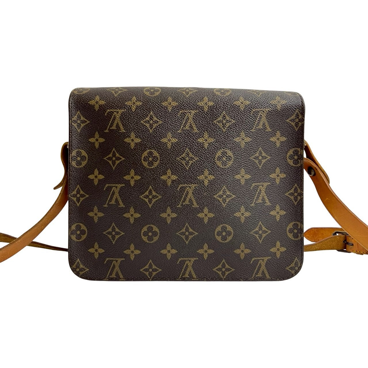 LOUIS VUITTON Shoulder Bag leather Brown Monogram Cartouchiere GM