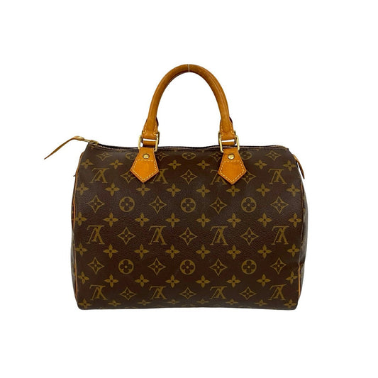 LOUIS VUITTON Handbag leather Brown Monogram Speedy 30
