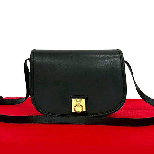 CELINE Shoulder Bag leather black
