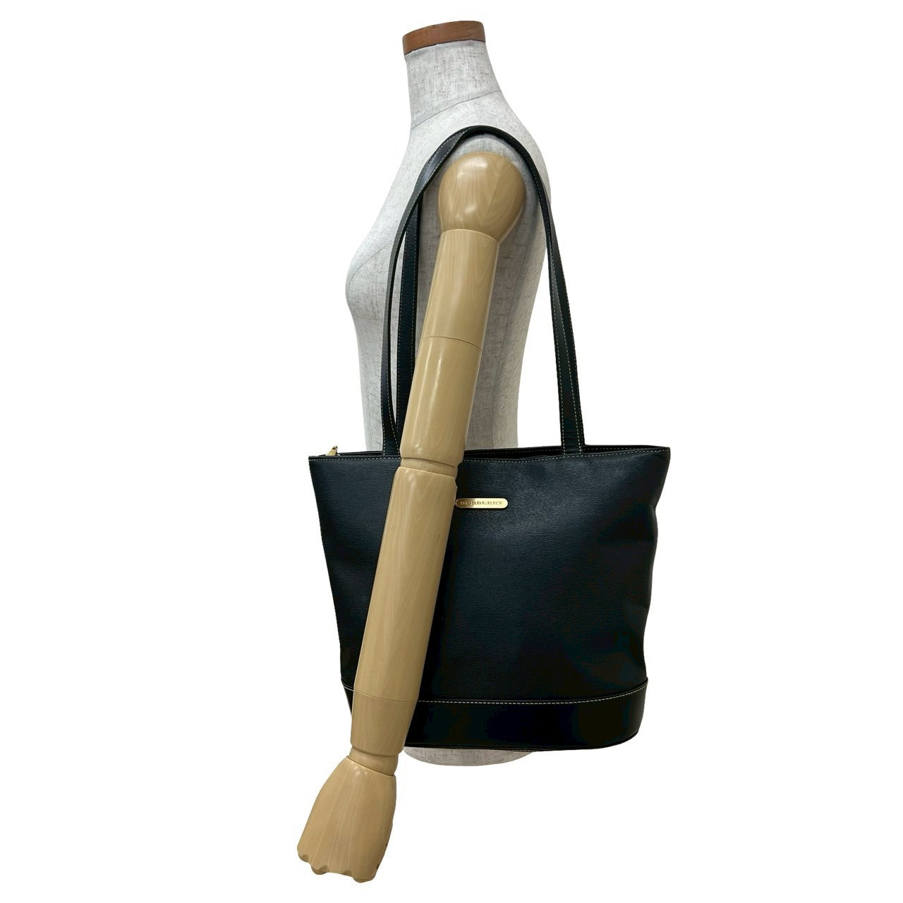 BURBERRY Tote Bag leather black