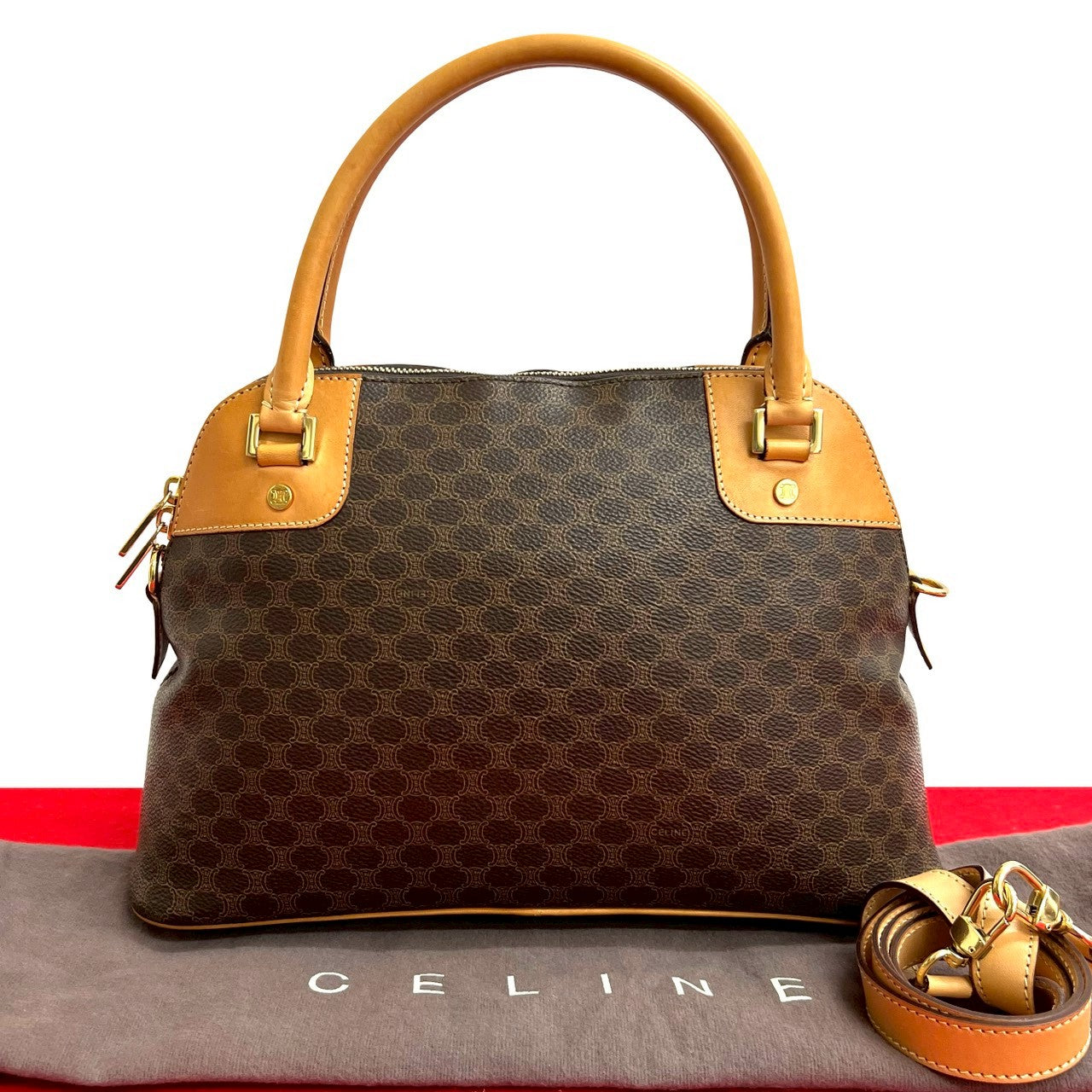 CELINE Shoulder Bag leather Brown
