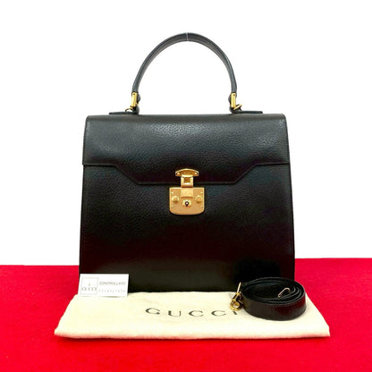 GUCCI Shoulder Bag leather black