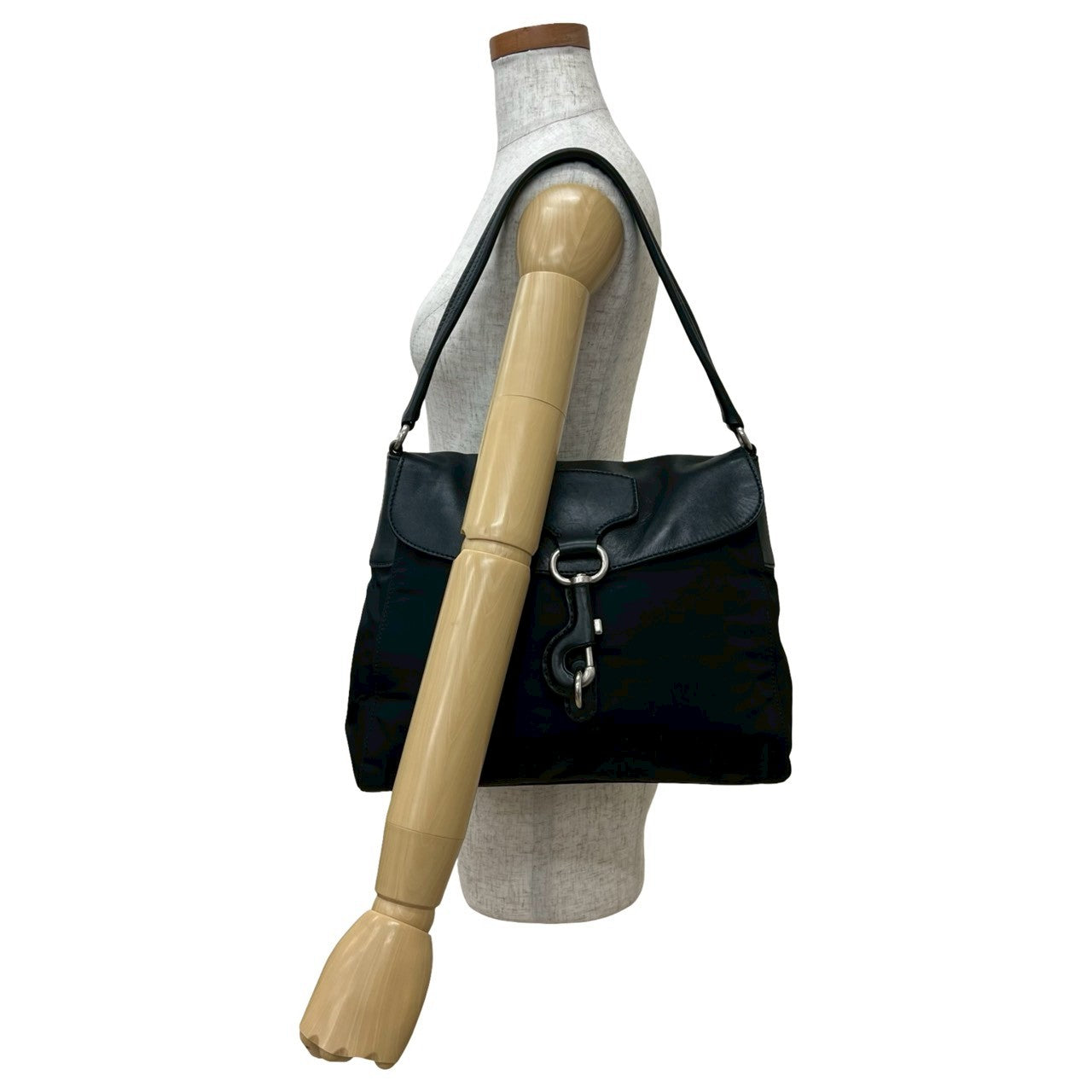 PRADA Shoulder Bag leather black