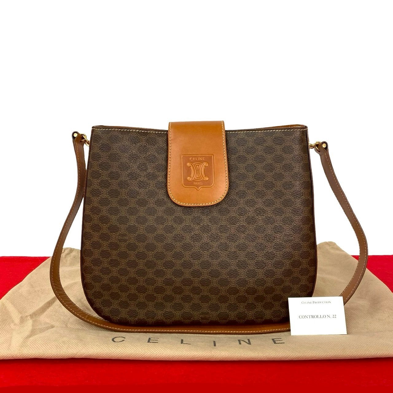 CELINE Shoulder Bag leather Brown