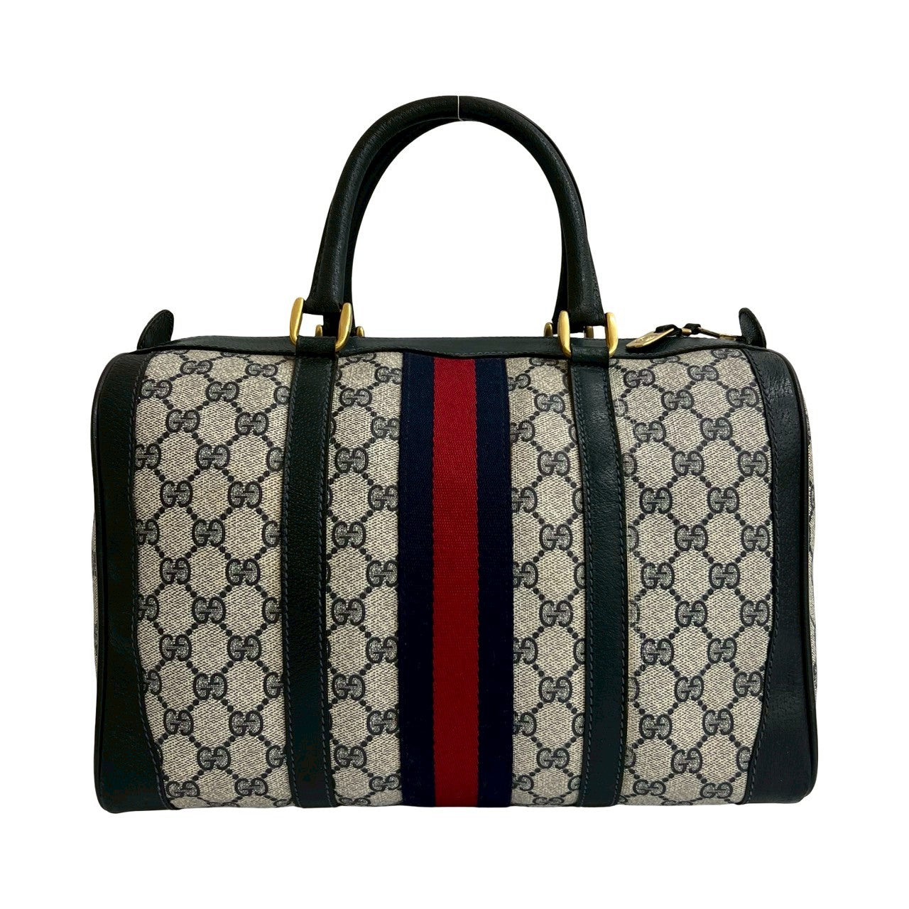 GUCCI Handbag leather Navy Sherry line