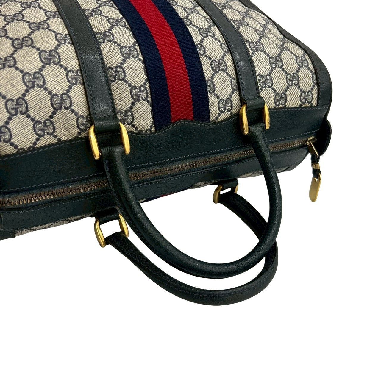 GUCCI Handbag leather Navy Sherry line