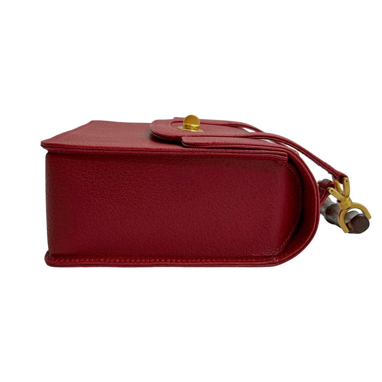 GUCCI Handbag leather Red Bamboo