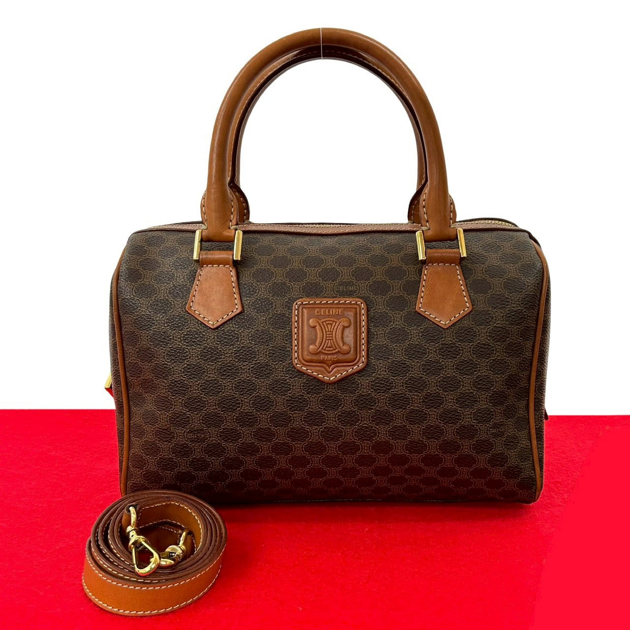 CELINE Shoulder Bag leather Brown