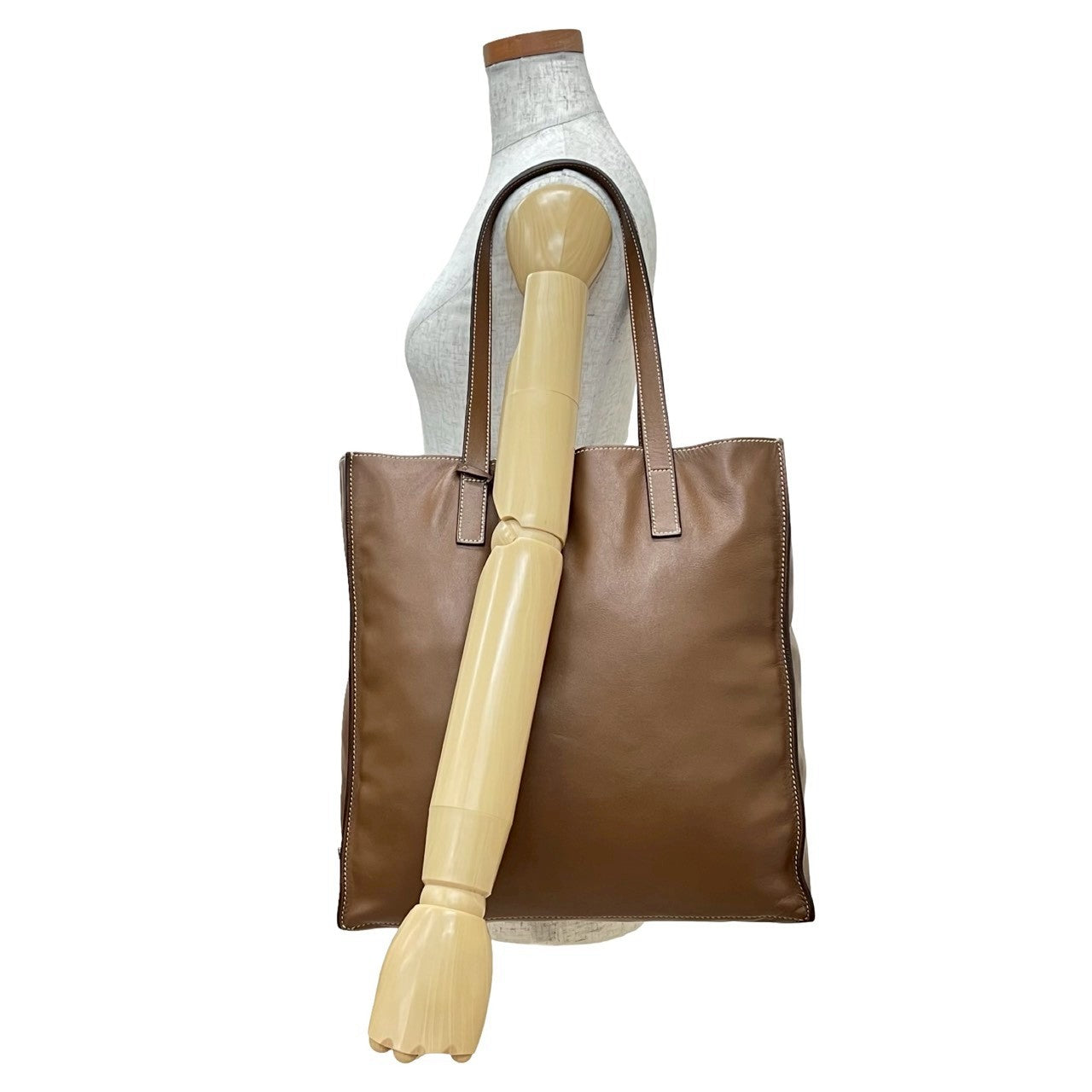 PRADA Tote Bag leather Brown