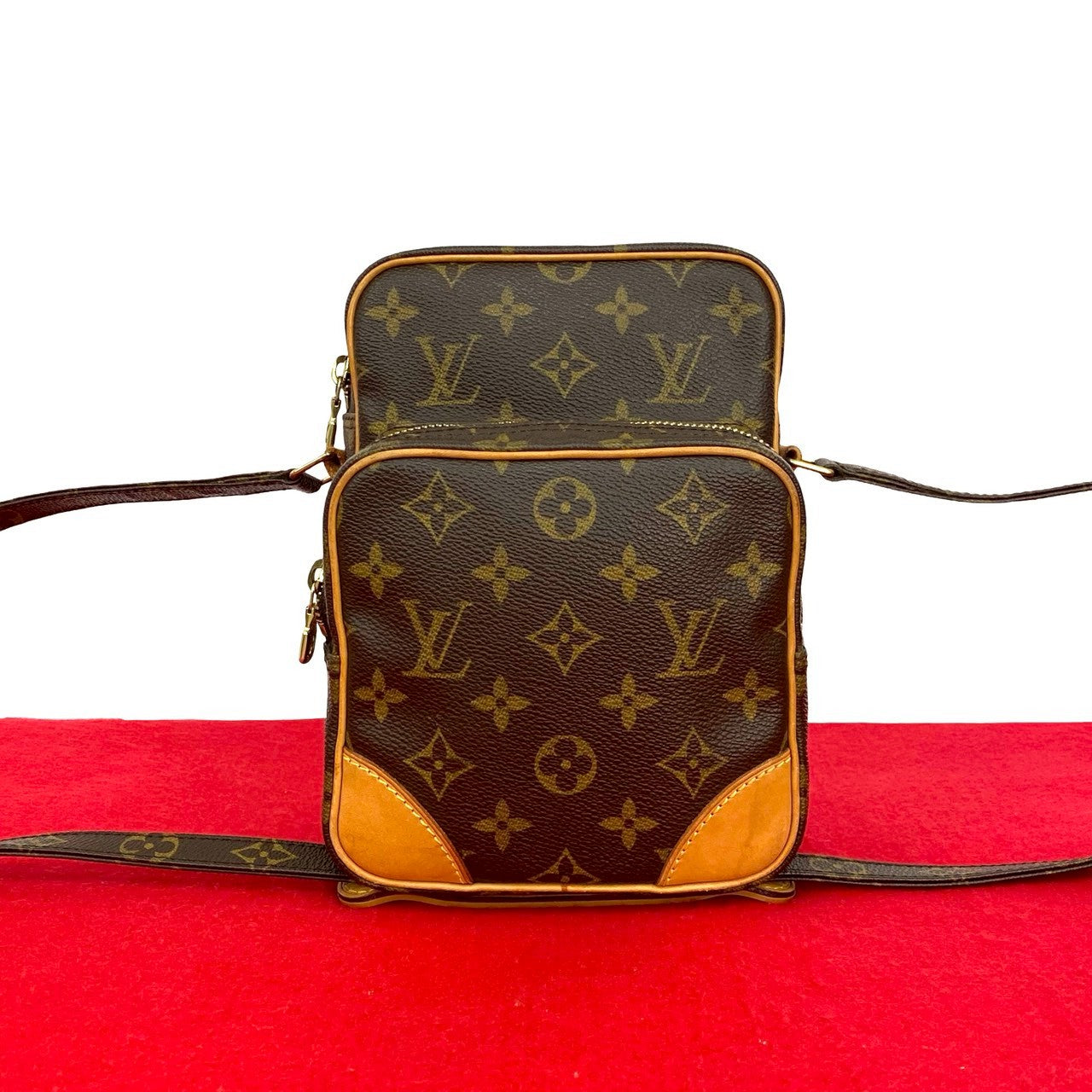 LOUIS VUITTON Shoulder Bag leather Brown Monogram Amazone