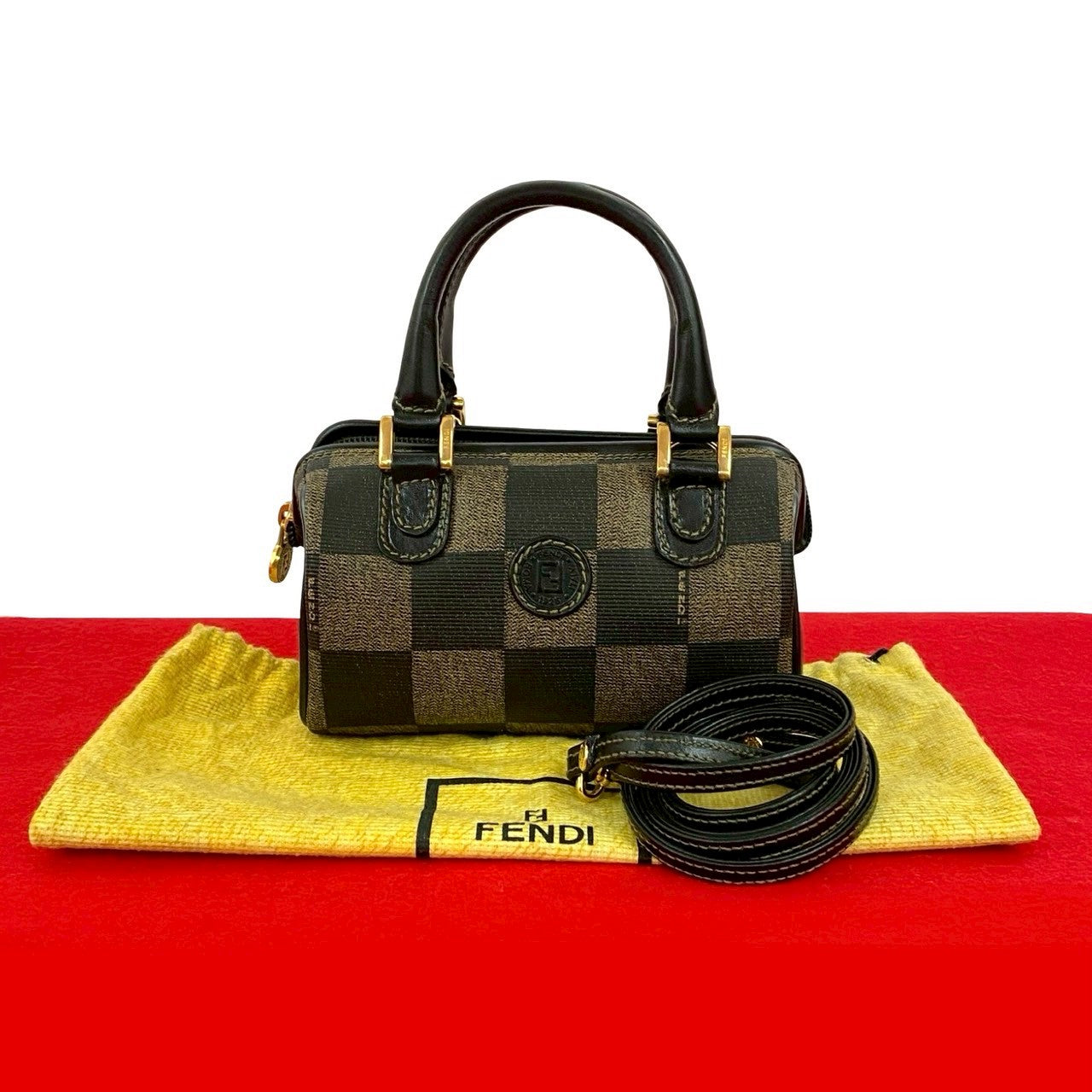 FENDI Shoulder Bag leather black