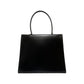 CELINE Handbag Calfskin, Leather black Circle logo Women Used Authentic