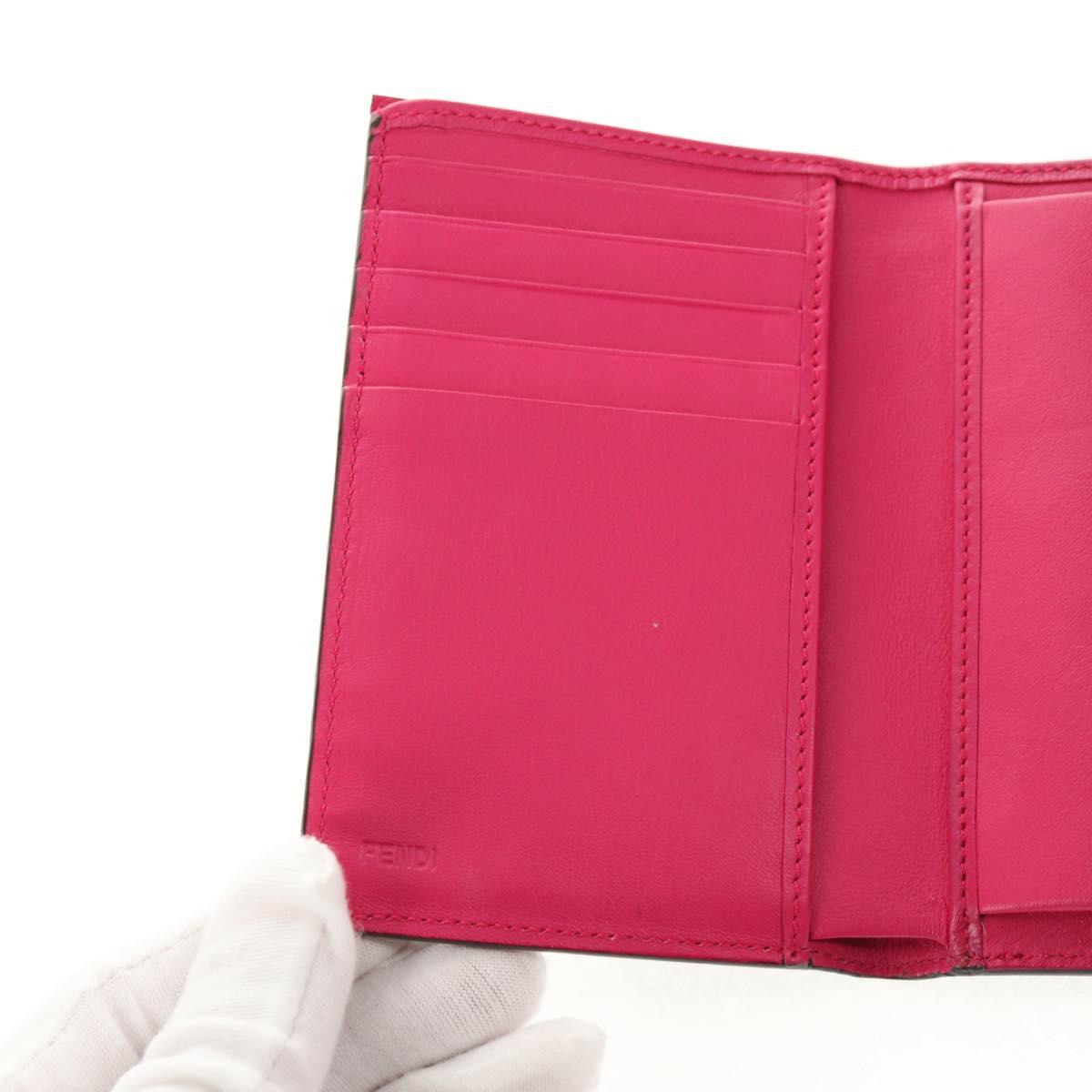 FENDI Zucca Canvas T rifold Wallet Multicolor Gold