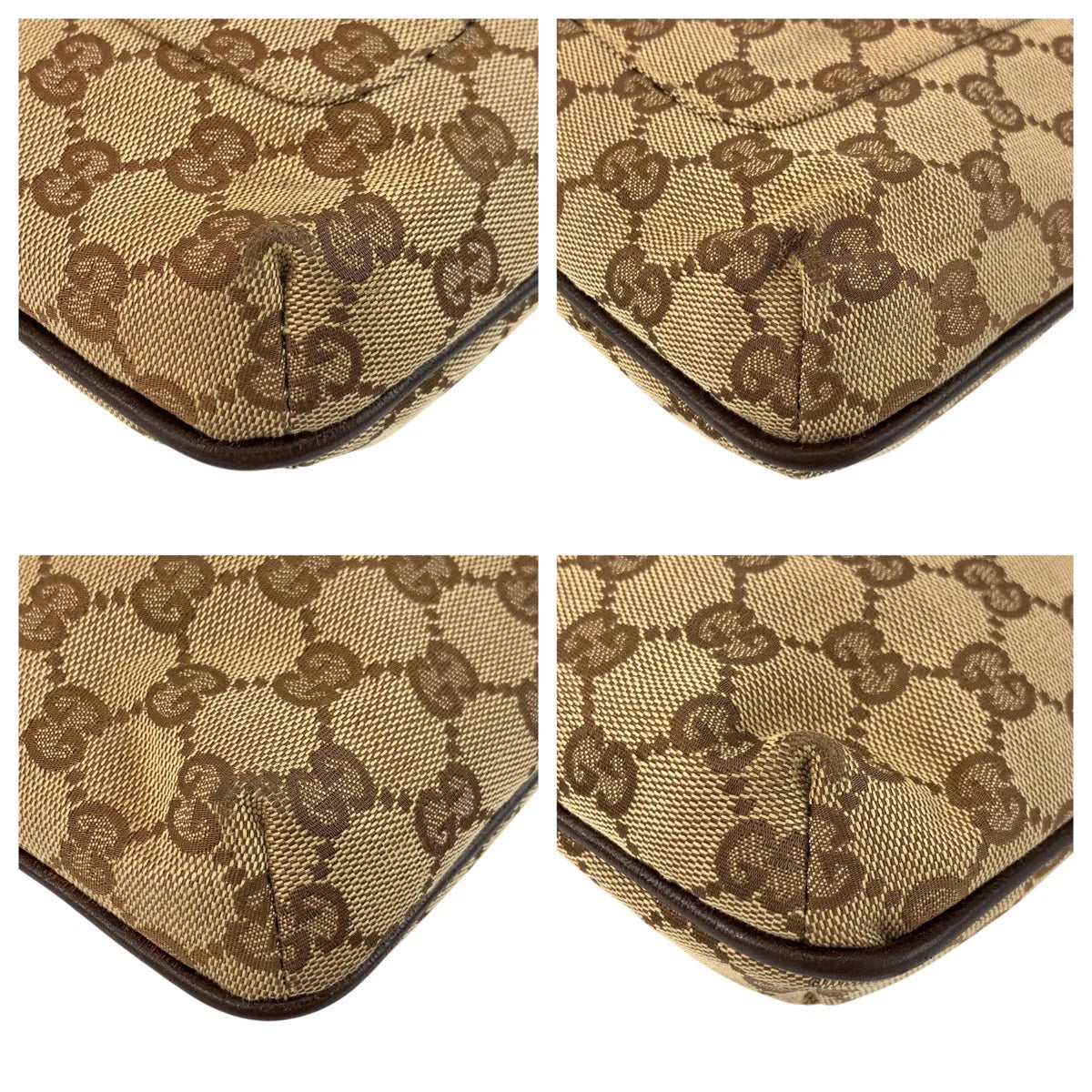 GUCCI GG Monogram Canvas Crossbody Bag Brown