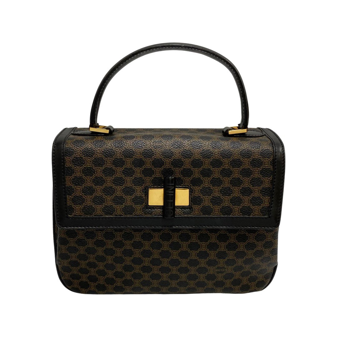 CELINE Handbag Leather, PVC black Macadam Women Used Authentic