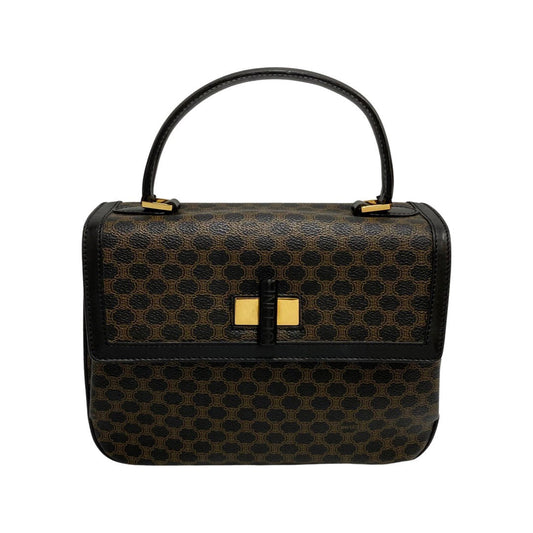 CELINE Handbag Leather, PVC black Macadam Women Used Authentic