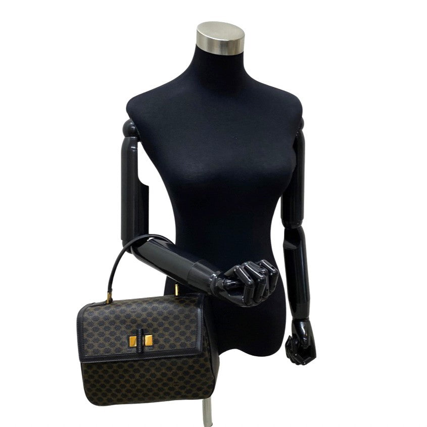 CELINE Handbag Leather, PVC black Macadam Women Used Authentic