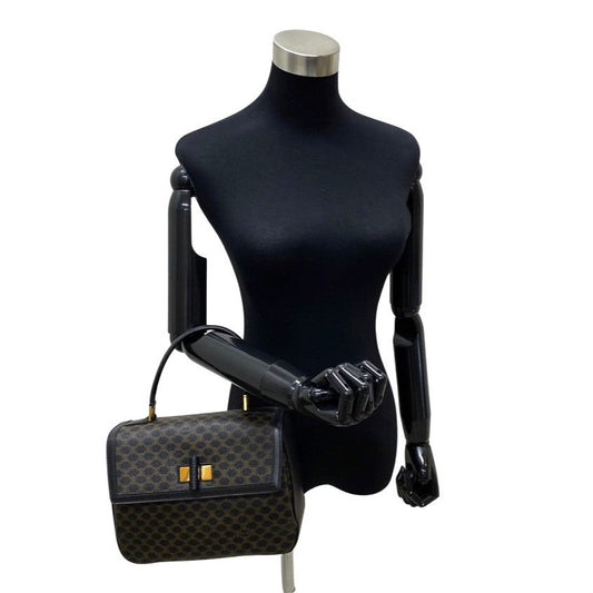 CELINE Handbag Leather, PVC black Macadam Women Used Authentic