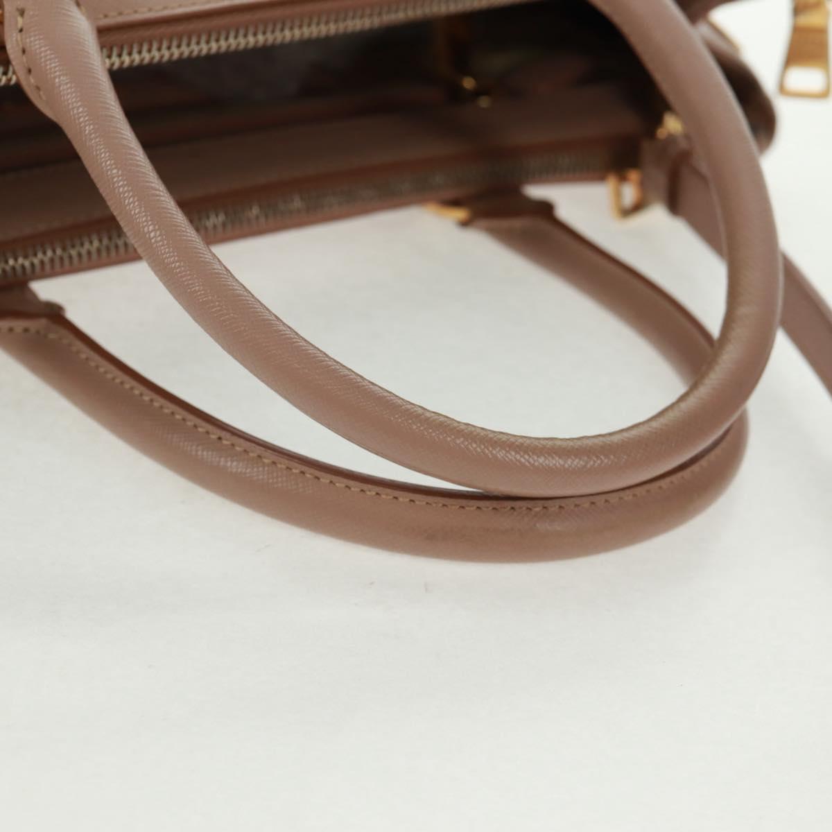 PRADA Two Way Hand Bag Saffiano Leather Pink Gold