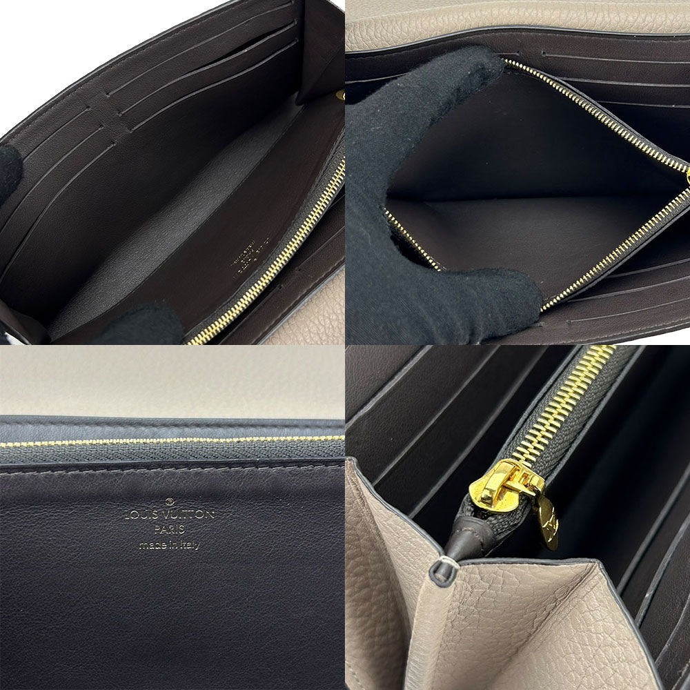LOUIS VUITTON Long Wallet Purse M61249 leather beige Portefeuille Capsine Women Used Authentic
