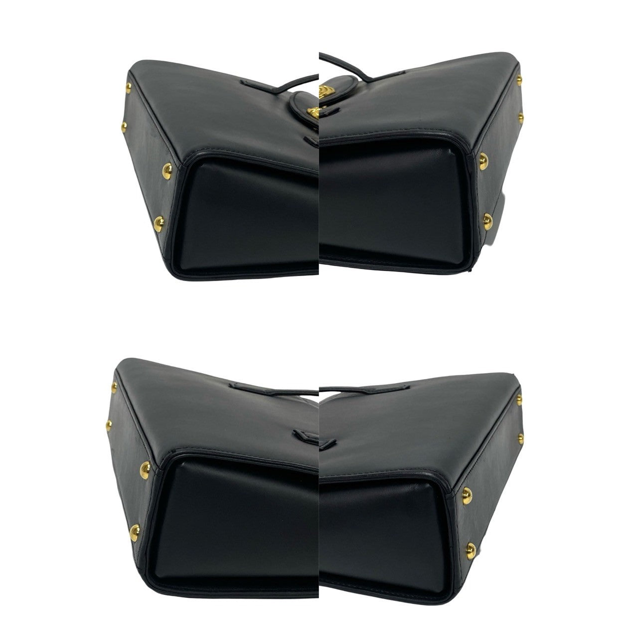 GIVENCHY Handbag leather black 4G Women Used Authentic