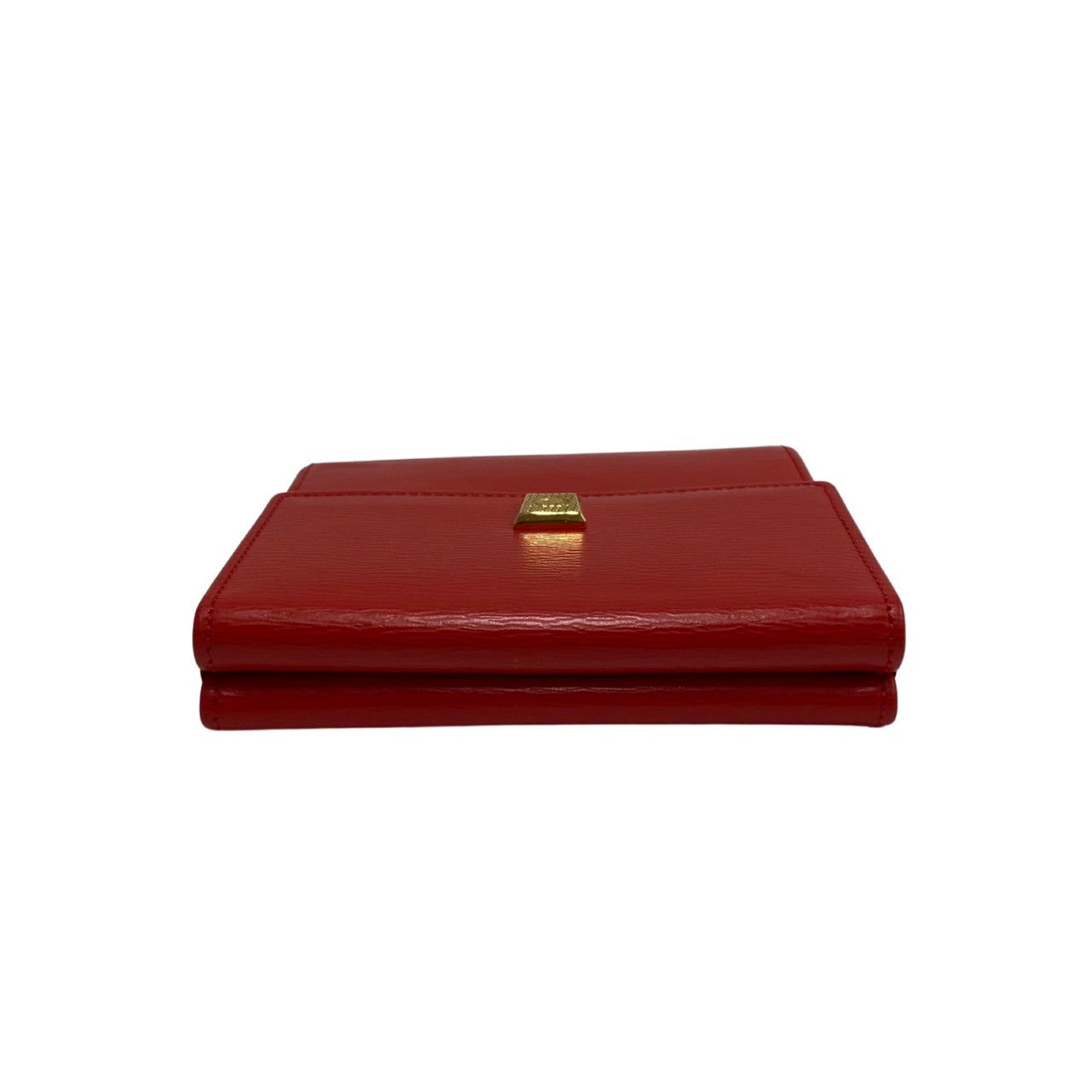 Dior Bifold Wallet leather Red CD logo Metal Women Used Authentic