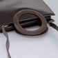 CELINE Hand Bag Leather Two Way Dark Brown Gold
