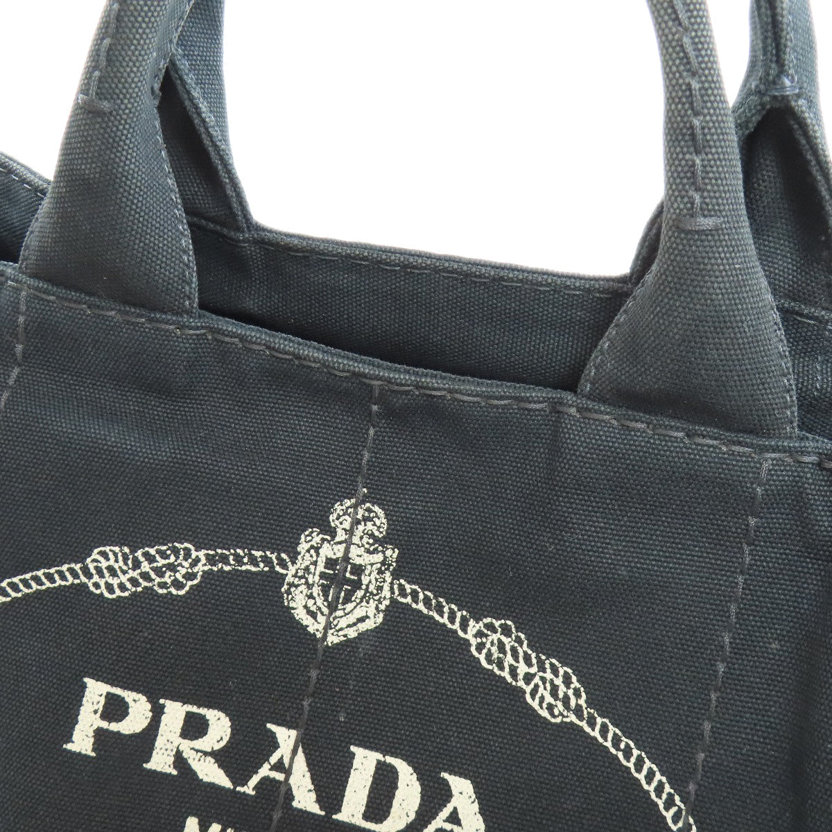 PRADA Tote Bag 1BG642 canvas black