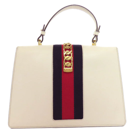 GUCCI Handbag 431665 leather white Sylvie 2WAY