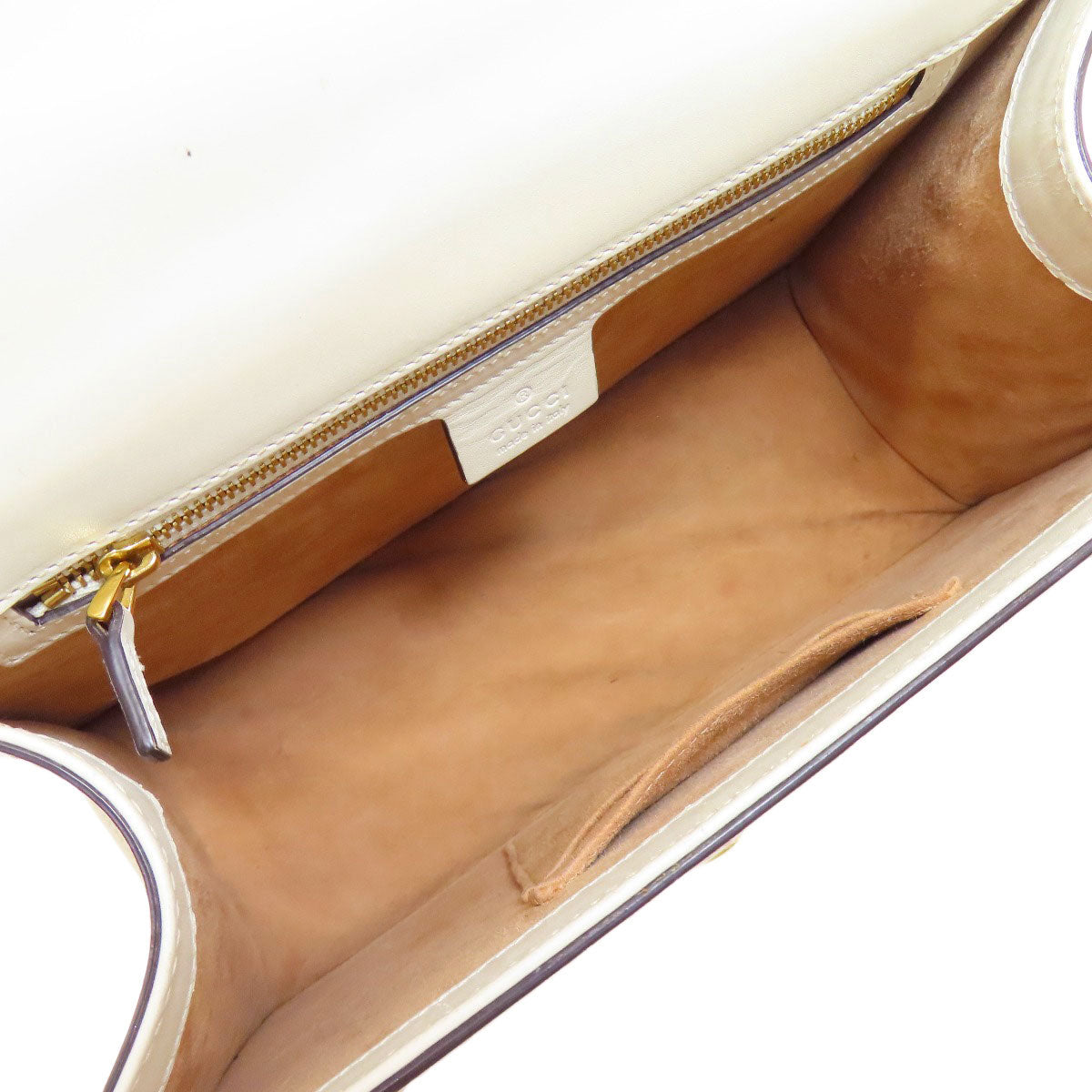 GUCCI Handbag 431665 leather white Sylvie 2WAY