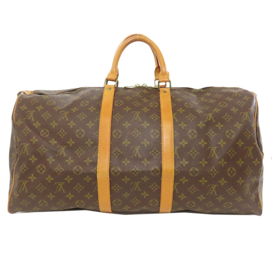 LOUIS VUITTON Boston Duffel bag M41424 Monogram canvas Brown Keepall 55 Women Used Authentic