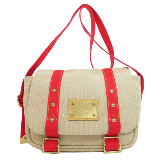 LOUIS VUITTON Shoulder Bag M40041 canvas beige Antigua Buzas PM Women Used Authentic