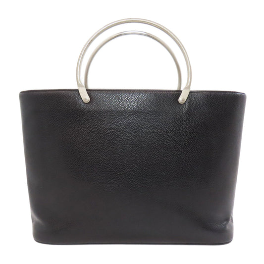 CHANEL Handbag Grained Calfskin Skin black COCO Mark Women Used Authentic