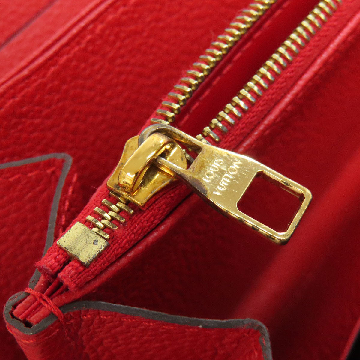 LOUIS VUITTON Long Wallet Purse M63691 Ann Platt Red Zippy wallet Women Used Authentic