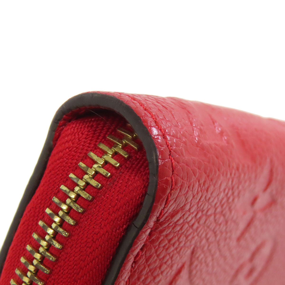 LOUIS VUITTON Long Wallet Purse M63691 Ann Platt Red Zippy wallet Women Used Authentic