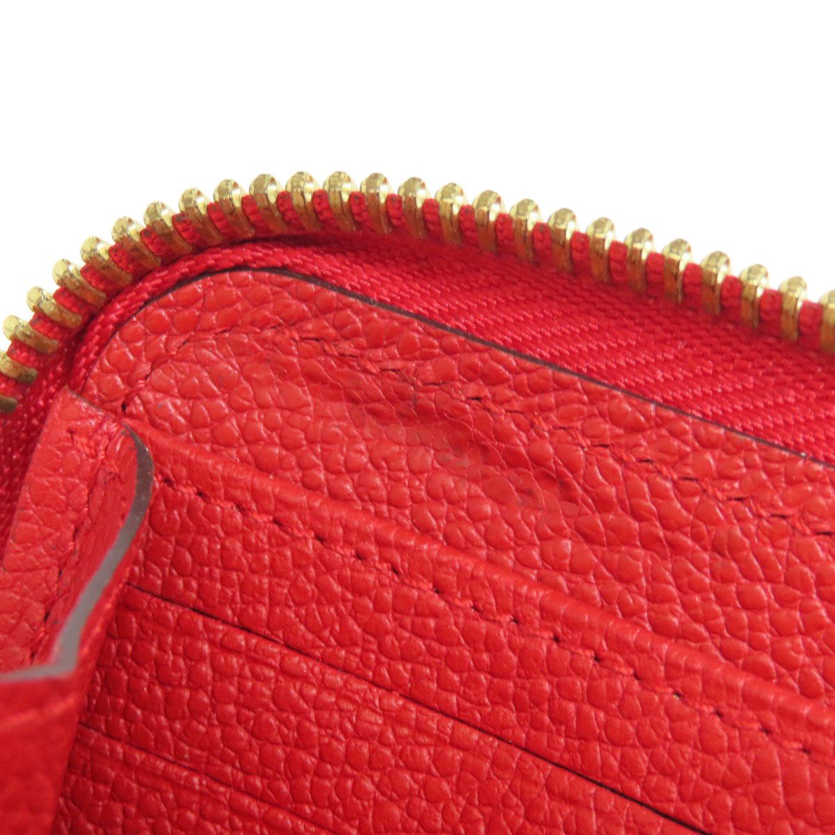 LOUIS VUITTON Long Wallet Purse M63691 Ann Platt Red Zippy wallet Women Used Authentic