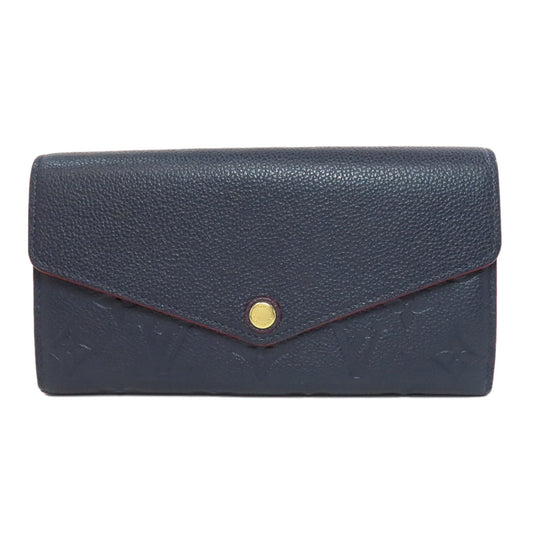 LOUIS VUITTON Long Wallet Purse M62125 Ann Platt Navy Portefeuille Sara Women Used Authentic