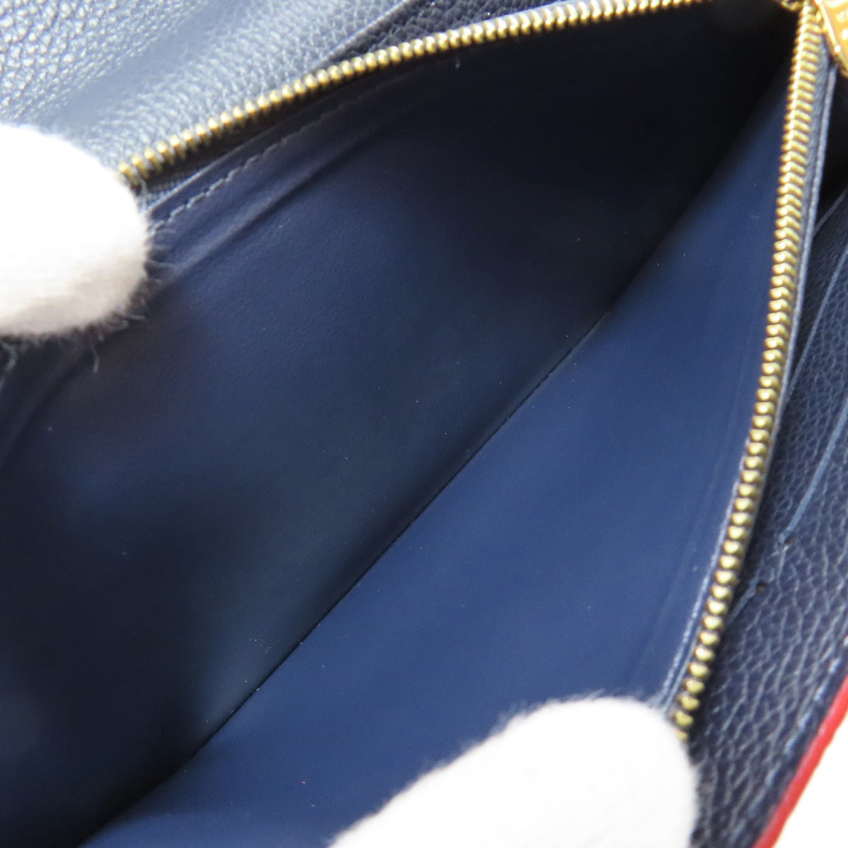 LOUIS VUITTON Long Wallet Purse M62125 Ann Platt Navy Portefeuille Sara Women Used Authentic